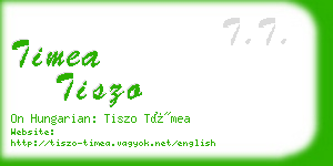 timea tiszo business card